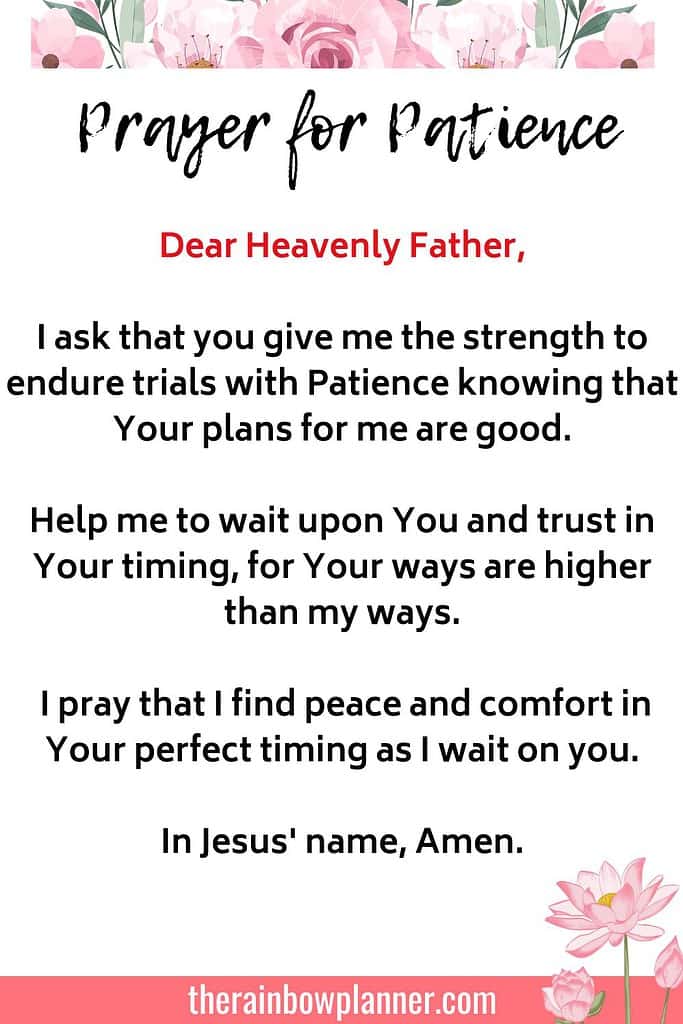 A prayer for patience